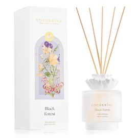 Cocorrina Gypsum Flower Reed Diffuser Set for Bathroom Décor – Black Forest Scent, 6.76 oz with Sticks & Oil – Home Fragrance for Bathroom & Living Space