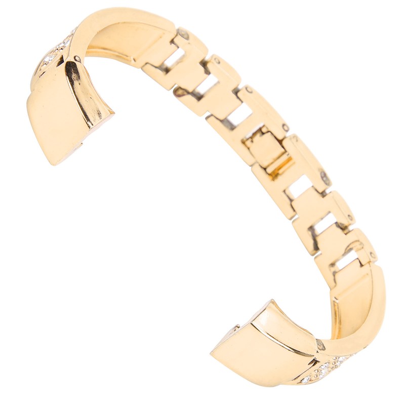 Stainless Steel Bracelet Women Inlay Rhinestones Wristband Wrist Decoration for