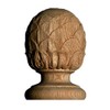 OAK4239A Hand Carved Pineapple Finial in Red Oak