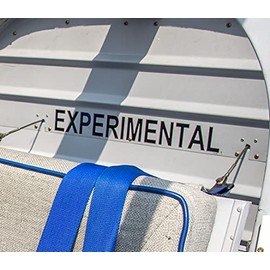 Experimental Aircraft Decal/Sticker for Home Built Aircraft, Large 19" x 2.5", Black Lettering on Clear Background