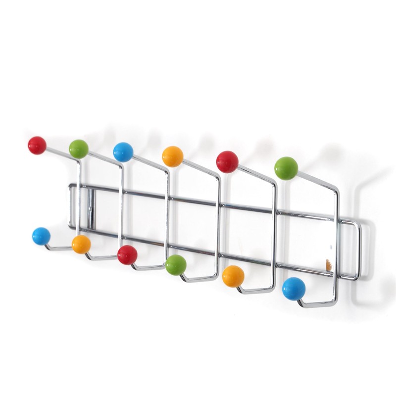 DESIGN DELIGHTS Colour Ball Wardrobe Rail Colourful Silver 50 x