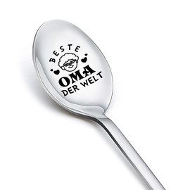 Mother's Day Birthday Gifts for Grandma Best Grandma Spoon for Women Nana Grandmother Gift from Grandaughter Grandson Engraved Coffee Spoons for Granny Grandma Ice Cream Lovers Gifts