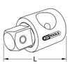 KS Tools 3/8 inch CHROMEplus sliding piece/magnification adapter, 1/4 inch