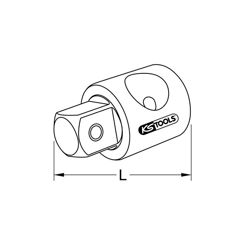 KS Tools 3/8 inch CHROMEplus sliding piece/magnification adapter, 1/4 inch