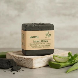 Jabón Immi Detox Carbón Activado 100g Piel Grasa Limpieza Profunda