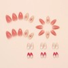 Almond Flower Press on Nails Short Pink Fake Nails with