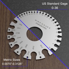 TOOGOND Professional Wire Gauge Measuring Tool, Metal Gauge Thickness Tool, Stainless Steel Metal Sheets Thickness Gauge & Dual-Sided Round Metal Sheet Gauge(Set of 4)