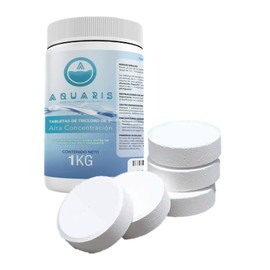 Pastillas de Tricloro 3" | 1 kg | Sanitización Alberca Jacuzzi y SPA | Tratamiento de Agua | Lenta Disolución | Cloro para albercas