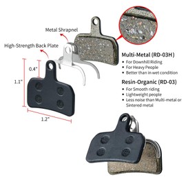 RUJOI Semi-Metallic Dsic Bicycle Disc Brake Pads for TRP Tektro Shimano Deore Br-M575 M525 M515 T615 T675 M505 M495 M486 M485 M475 M465 M447 M446 M445 M416 M415 M395 M375 M315 M355 C601 etc