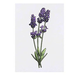 'Lavender Flowers' Temporary Tattoo - Water Resistant, Skin-Safe, Non-Toxic Transfer (TO00044136)
