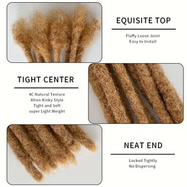 0.6cm #27 6inch 100 Stands Loc Extensions Human Hair 100% Handmade Permanent Dreadlock Extensions for Man/Women Can Be Dyed and Curled