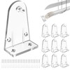 12 Pcs 2 Inch Hold Down Brackets, Clear Color Plastic