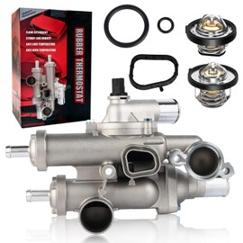 68003582AB Upgraded Aluminium Engine Coolant Thermostat Housing Assembly Compatible with Chrysler 200 Sebring Dodge Avenger Caliber Journey Jeep Compass Patriot Replaces 6508355AA, 4884571AB, 902-319