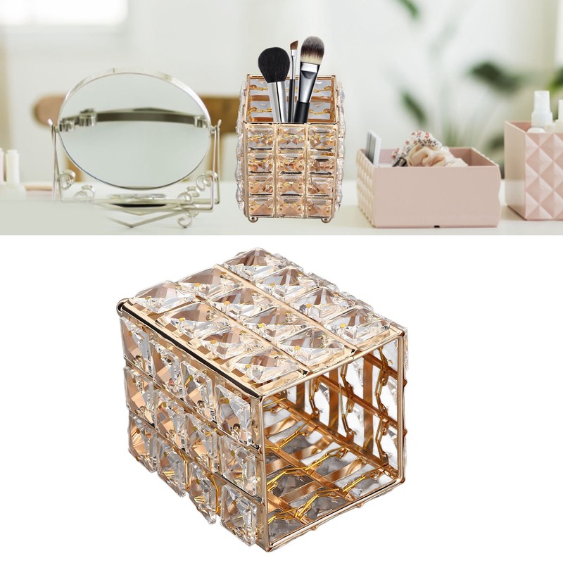 European Style Crystal Storage Box Crystal Jewelry Trinket Box Square