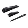 FIXBODY Nail Clipper Set – Black Stainless Steel Fingernails &