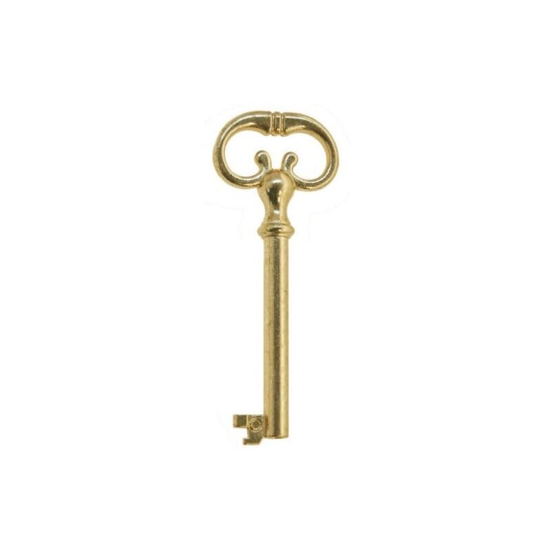 Vintage Universal Skeleton Furniture Cabinet Key Lock Polished Brass Plated