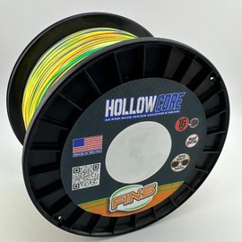 FINS Hollow Core Braided Fishing Line - USA Made, Spliceable Braid for Bluewater Angling, Superior Knotless Leader Transition - 16-Strand for Increased Reel Capacity - METERED - 80 lb - 100 Yds