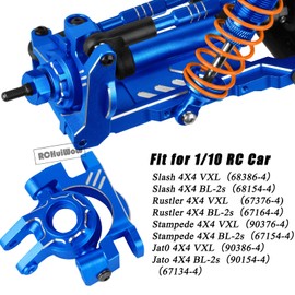 RCHuiWow RC Suspension Arms Caster Block Set Upgrades Part for 1/10 Slash 4x4/Slash 4x4 VXL 4WD,Alluminium Front Rear A Arms,Caster Block,Steering Blocks,Rear Stub Axle Carriers,Navy Blue