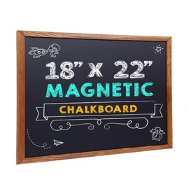 Besso Wood Framed Chalkboard - Premium Magnetic 18 x 22 Rustic Chalk Board, Great with Regular or Liquid Chalk Markers, Non Porous Wall Hanging Blackboard Sign