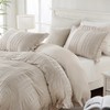 MOVE OVER Beige Ruffle Comforter Set King 3 Pieces Seersucker