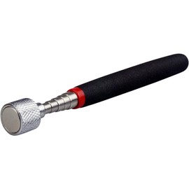 SE 30-inch Telescoping Magnetic Pick-Up Tool, Extendable Magnetic Wand Pickup Tool for Mechanics, Household, Office & Industry, Stainless Steel, Black Handle