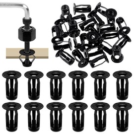 Glarks Jack Nuts Kit Metric M4 Black Petal Nuts Expansion Nuts Thins Fixings Dowels Assembly for Hollow Wall Iron Skin Line Use in Thin Soft Wall Pack of 25