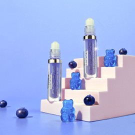 MODE Lip Glaze Flavored Lip Gloss Yummy BLUEBERRY GUMMY BEAR Candy Flavor Roll On Sweet Wet Deliciously Nourishing Shine, Hydrating Skincare Fruit Oils