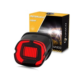 QUASCO LED Strobe Brake Tail Light Smoked Rear Taillight Compatible with Harley Dyna Sportster Road King Electra Glide Heritage Softail Fatboy Touring