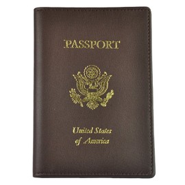 Royce Leather RFID Blocking Passport Travel Document Organizer in Leather, Brown 1, One Size