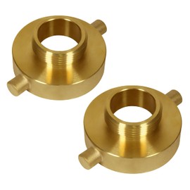 unrulysoul 2-1/2""NH NST Female x 1-1/2"" NPT Male Fire Hydrant Adapter, Fire Hydrant Hose Adapter Brass Fire Equipment for Fire Hose or Hydrant with Pin Lugs,2PCS, Gold