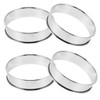 BESTOYARD 4Pcs Stainless Steel Pancake Rings - 10Cm Double Rolled