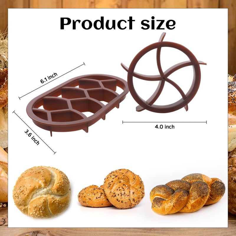 ZWLIYCHN Kaiser Roll Stamp 2Pcs Bread Roll Stamp Bread Dough