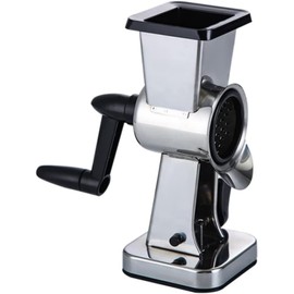 Rotary Cheese Grater Hand Crank, Kitchen Handheld Zester Grater with Handle Food Vegetable Gourmet Potato Small Counter Top Stainless Steel Metal Standing (Silver,7.7in)