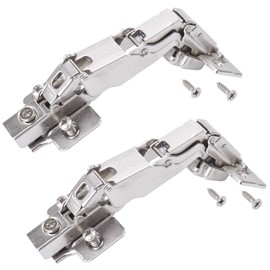 SOTECH Pack of 2 Wide Angle Hinges T45 Corner Stop 165° Wide Angle Pot Hinge with Soft-Close Pot Hinge Including Mounting Plate