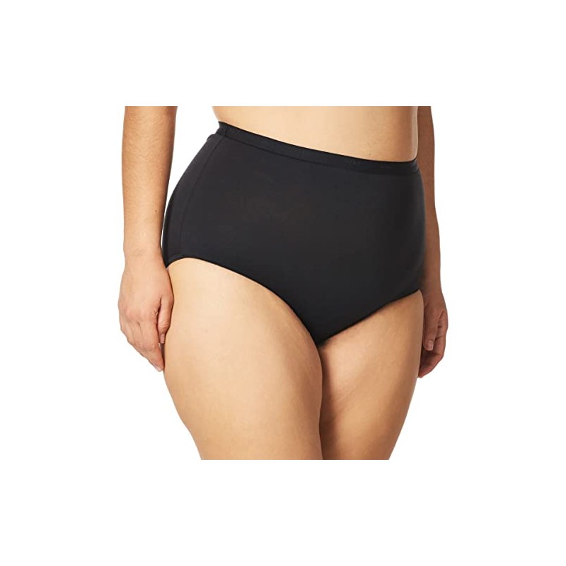 Bali Women's Stretch Brief Panty, Black, X-Large/8