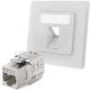 hb-digital 1-Port CAT 7 Network Socket Flush-Mounted RAL9003 + 1x