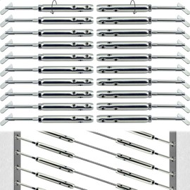 Iutuuk Swageless Tensioners for Metal Posts Cable Railing Hardware Kit, for 1/8 Stainless Steel Cable Rrailing System, Adjustable Angle, Left & Right 10 Pairs