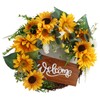 15 Inch Sunflower Wreath for Front Door Artificial Sunflower Wreath