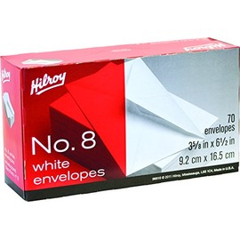 Hilroy 36510 No-8 White Envelopes, 3-5/8x6-1/2-Inch, 70-Count