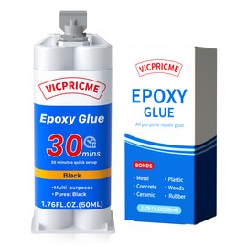 Vicpricme Plastic Glue Black,2 Part Epoxy Glue, 1.76oz Syringe, Waterproof Plastic Weld Adhesive, can Bond Metal, Plastic, Wood, Ceramics, is The Best Golf Club Epoxy Resin Crack Repair Glue (1)