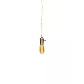 Vintage Industrial - Economy Silver Minimalist Bare Bulb Pendant Light