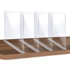 ROUFA 4Pcs Clear Acrylic Shelf Dividers, Adjustable Closet Organizer Fit