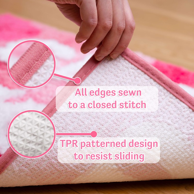 Get Naked Bath Mat, Preppy Room Decor, Pink Bathroom Rugs,Thick