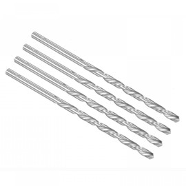 TOP-VIGOR 4Pcs 6.5mm Dia Extra Long Twist Drill Bits, 160mm Length High Speed Steel Extended Spiral Drill Bit, Straight Shank Twist Drill Bit Tool for Wood Metal Aluminum Plastic