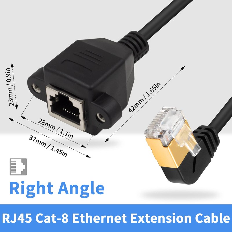 Duttek Cable adaptador Ethernet de 90 grados, cable Ethernet Cat