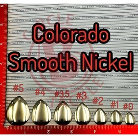Colorado Nickel Smooth Spinner Blade for Lure Making Supplies DIY Lure Part for Spinnerbait Inline Spinner Blade Made in USA 25 Pack Size #5-#0 Nickel Colorado Blade (Colorado Nickel Smooth 25Pk #1)