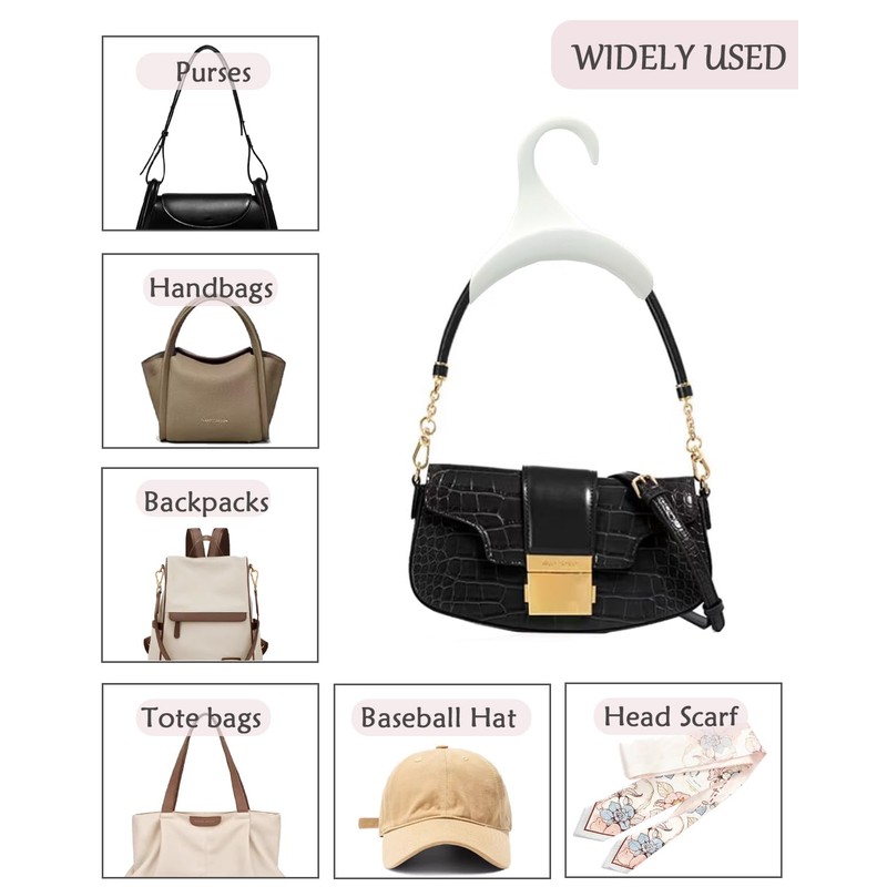 SEEBRIDER Bag Hanger for Closet, Purse Holder White Backpack Hanger