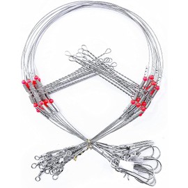 YOTO 24pcs Fishing Tackle Leaders,Hi-Low Rig,Double Arms Saltwater Stainless Steel Leader with Swivels,High-Strength Fish Wire Gear Equipment, Fishing Gift