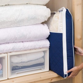 Astro 155-04 Storage Case, For Duvet, Single Size, Navy, Antibacterial, Odor Resistant, Deodorizing, Duvet Storage Bag, Non-woven Fabric, Includes Deodorizing Fiber, Compact, Thin, Slim