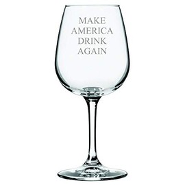 Make America Drink Again Themed Etched 12.75oz Wine Glass